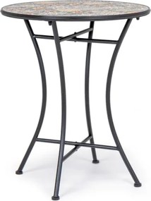 Set bistrot da arredo esterno tavolino 60 cm e sedie pieghevoli effetto maiolica Naxos Bizzotto