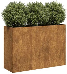 Fioriera Arrugginita 120x40x80 Cm İn Acciaio Corten /