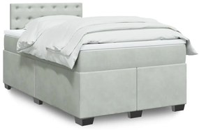 Giroletto A Molle Con Materasso Grigio Chiaro 120x190cm Velluto /