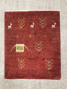 Gabbeh Tappeto 40 x 40 Rosso (Iran) Annodato A Mano
