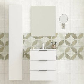 Mobile da bagno sospeso sotto lavabo L 60 x H 72 x P 45 cm bianco laccato opaco, 3 cassetti SENSEA Jnka