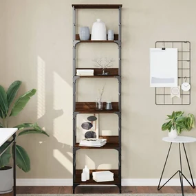Libreria rovere marrone 50x33x188,5 cm in legno multistrato