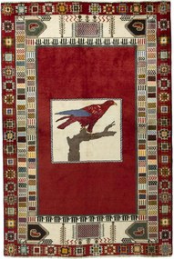 Gabbeh Tappeto persiano 130x200 Rosso (Iran) Annodato A Mano