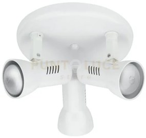 Spot carrera bianco 3 luci attacco e27 25,3x20x18,7cm in metallo or...