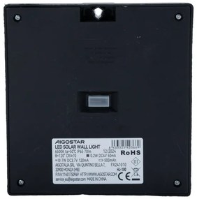 Aigostar - Lampada solare a LED con sensore 3,7V 6500K 500 mAh IP65 nera