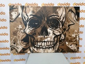 Quadro su tela – Teschio in seppia