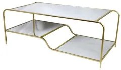 Tavolino da Caffè DKD Home Decor Glamour Dorato Metallo Specchio 120 x 60 x 45 cm