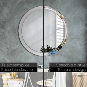 Specchio tondo con decoro Finestra di vetro macchiata astratta fi 100 cm