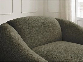 Poltrona verde con rivestimento in bouclé Tina – Bobochic Paris