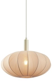Lampada a sospensione Japandi beige con paralume in tessuto - Bida
