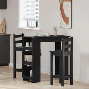 Tavolo Da Bar Con Ripiani Rovere Nero 102x50x103,5cm Truciolato /