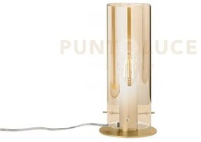 Lumetto magic oro e ambra 1 luce attacco e27 13x13x23cm in vetro e ...