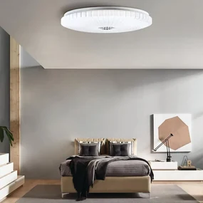 Plafoniera LED neoclassico Laila, bianco Ø 48 cm, luce naturale NOVECENTO