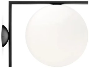 Flos IC Lights Ceiling/Wall 2 Lampada 30 cm da parete/soffitto a luce diffusa in vetro opalino bianco e ottone nero