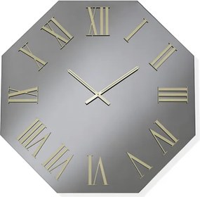 Orologio ottagonale 80x80 cm in cristallo Fumč e numeri Oro - DYLAN
