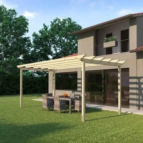 Pergola Flamingo in legno struttura marrone L 300 x P 594 x H 272 cm