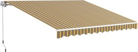Tenda da Sole per Esterno Avvolgibile a Bracci 350x250 cm con Apertura a Manovella Giallo...