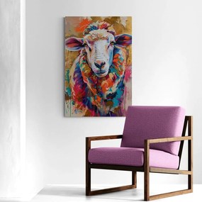 Quadro su tela – Pecora con imitazione di pittura