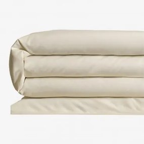 Copripiumino In Cotone Percalle 180 Fili Per Letto Agassi Da 90 Cm Crema Cannoli - Sklum