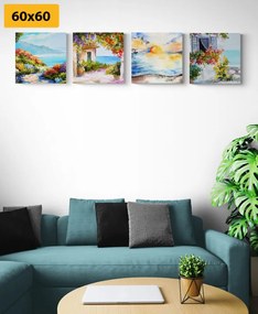 Set di quadri – Alba sul mare