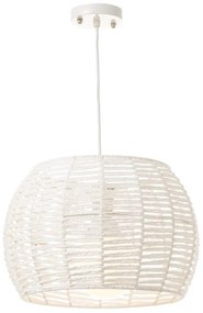 Lampada da soffitto bianca con paralume in bambù ø 35 cm - Casa Selección