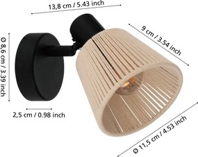 Eglo 44138 - Faretto da parete SEAGARD 1xE14/40W/230V beige/nero