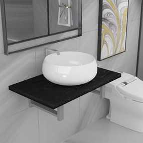 Set Mobili Da Bagno 2 Pz Ceramica Nero /
