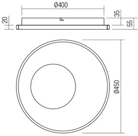 Redo 05-959-Plafoniera LED dimmerabile SINTESI LED/45W/230V 3000-6000K +RC