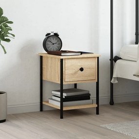 Comodino Rovere Sonoma 34x35,5x45 Cm İn Legno Multistrato /
