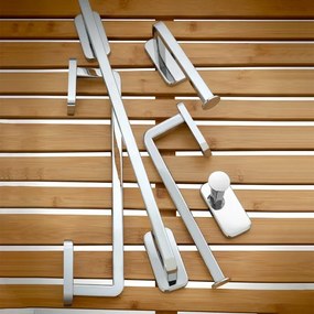 Portasciugamani a muro 35 cm in acciaio inox con doppio fissaggio