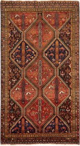 Shiraz Tappeto persiano 280x150 Rosso (Iran) Annodato A Mano