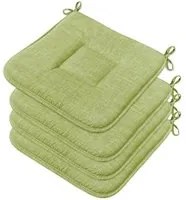 Set 4 Cuscini Sedia Cucina Cotone Morbidi Lavabili Universali Coprisedia Colore Pastello Verde