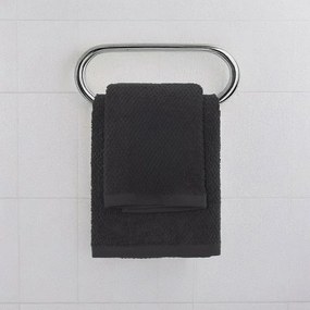 Set asciugamani bagno nero per viso e ospite in cotone puro Spring