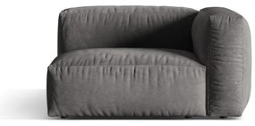 Parte divano componibile grigio (con penisola a destra) con rivestimento in velluto Martina – Micadoni