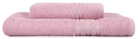 Asciugamani e teli da bagno in cotone rosa in set di 2 pezzi Dora - Foutastic