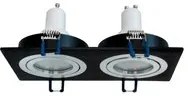 Faretto moderno rettangolare nero 2 lampade LED 16W GU10 incasso luce soggiorno LUCE 3000K