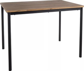 Tavolo City in finitura rovere artisan e struttura in metallo nero – 110x75x77 cm