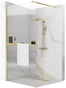 Parete doccia Rea Aero Intimo Gold Brush 90 Walk In + EVO