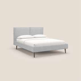 Isotta letto imbottito completamente sfoderabile in morbido tessuti impermeabile T10 grigio chiaro
