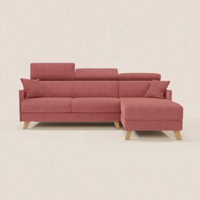 Sole Divano letto matrimoniale angolare con penisola contenitore e poggiatesta reclinabili - tessuto smacchiabile T23