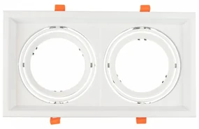Faro da Incasso Orientabile Bianco - 2 lampade AR111, Foro 315x163mm Compatibili AR111 GU10