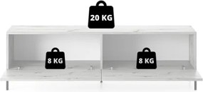 Mobile TV Da Terra 140 Cm Listellato 2 Ante Nero E Rovere Zenith