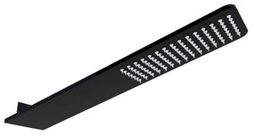 Soffione a Sbalzo Nero Inclinato 45x10 cm Effetto Pioggia in Acciaio Inox