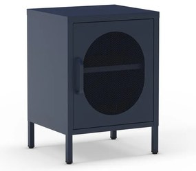 Comodino in metallo blu scuro Diora - Marckeric