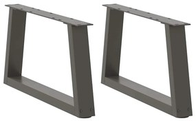 Gambe Tavolo Pranzo A V 2 Pz Antracite 60x(30-31,3)cm Acciaio /