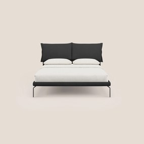 Bice letto imbottito con cuscini e piedi alti in metallo in tessuto impermeabile T02