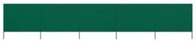 Paravento a 5 Pannelli in Tessuto 600x120 cm Verde