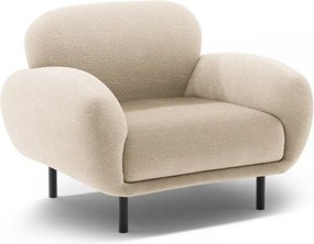 Poltrona beige con rivestimento in bouclé Poppy – Micadoni