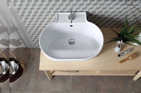 Colavene Tino lavatoio 60x50 H.30 cm in ceramica Bianco Lucido