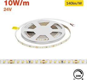Striscia LED 24V 10W/m Alta Efficienza Professionale - IP20 - 5 metri
